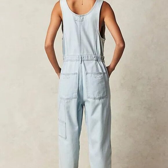 Free People We The Free Cloud Nine Relaxed Fit Jumpsuit Size Large - Picture 2 of 10